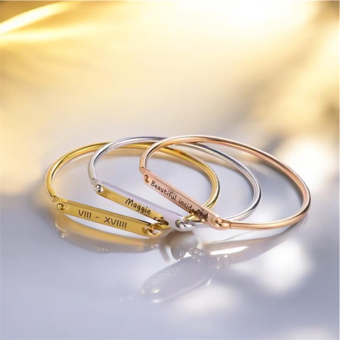 гривна с гравирано име надпис подарък